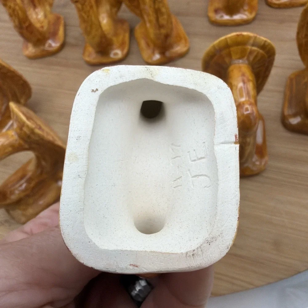Set (10)Vtg Napkin Rings THANKSGIVING Ceramic 2.5
